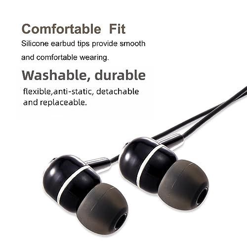 brandless Earbud Tips Soft Silicone Earbuds Replacement Tips Fit for in-Ear Headphones(Inner Hole from 3.8mm -4.2mm Earphones) 9 Pairs S/M/L,Black - Image 5