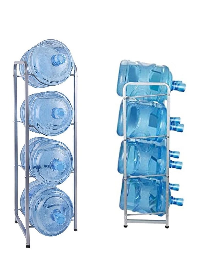 ريكو حامل زجاجة ماء 4 طبقات جالون ماء رف قائم منظم تخزين شديد التحمل - Image 3
