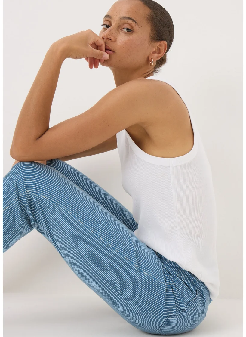 Matalan Blue Stripe Cropped Jeggings