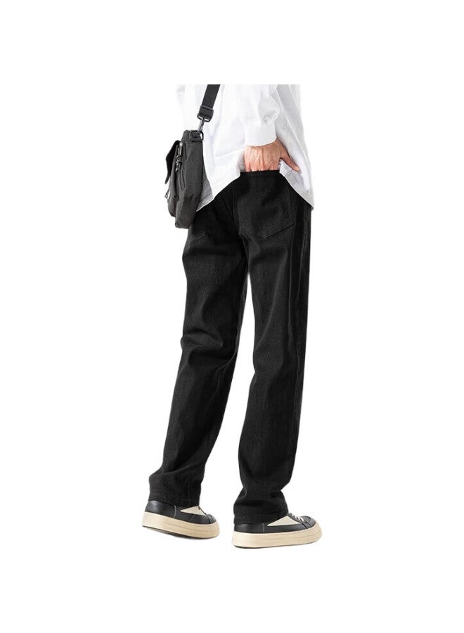 Homlean American-Style Jeans For Men, Autumn And Winter, Niche High Street Straight-Leg Slim Fit Heightening Trousers, 22K6294-1, Black, 2Xl - Image 3