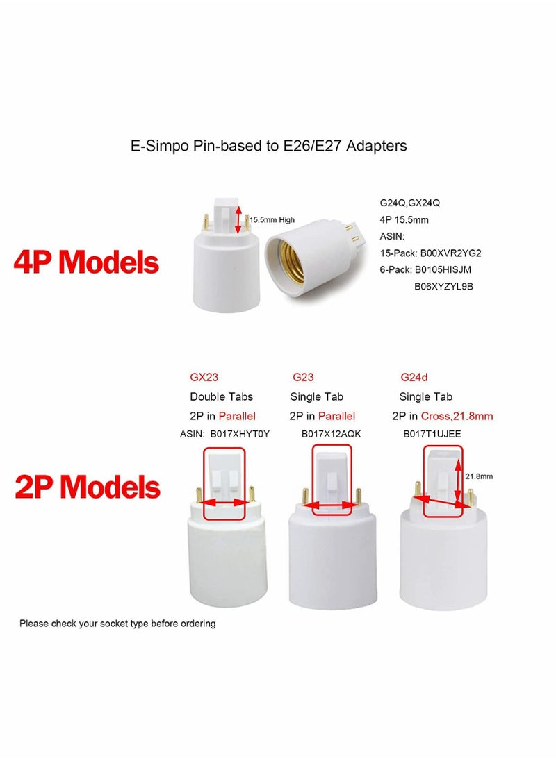 Gx23 to E26/E27 Lamp Base Holder Socket Adapter, Light Sockets Adapter