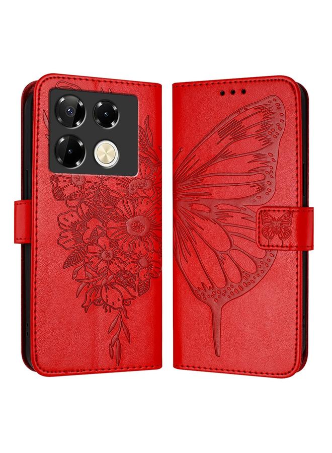 Zaboon Case For Infinix Note 40 Pro 5G Embossed Butterfly Leather Phone Case - Image 1