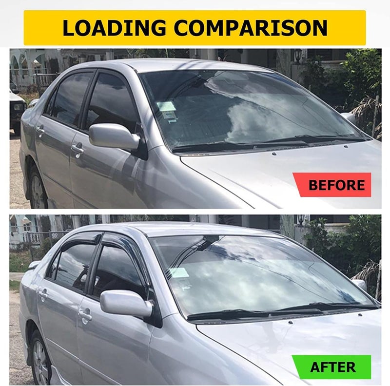 Kucaruce Sun Rain Guards Window Wind Deflector - 4pcs Dark Smoke Visor for 2003-2008 Toyota Corolla - Image 2