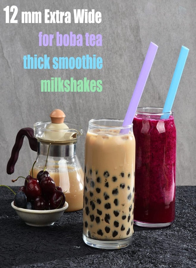 ALINK Jumbo Plastic Boba Straws, 1/2" Extra Wide Disposable Smoothie Straws, Large Straw for Bubble Tea, Milkshakes, Tapioca Pearls, Pack of 50 - Image 3
