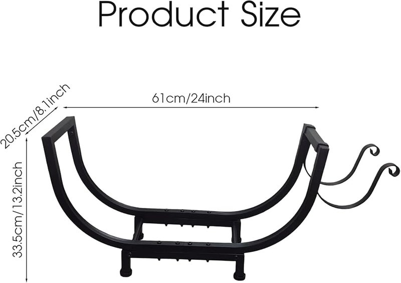 رف خشب معدني مقاس 24 بوصة للداخل والخارج مقاوم للماء والصدأ حامل جذوع الأشجار - Image 3