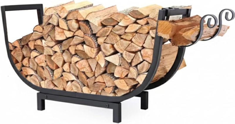 رف خشب معدني مقاس 24 بوصة للداخل والخارج مقاوم للماء والصدأ حامل جذوع الأشجار - Image 2