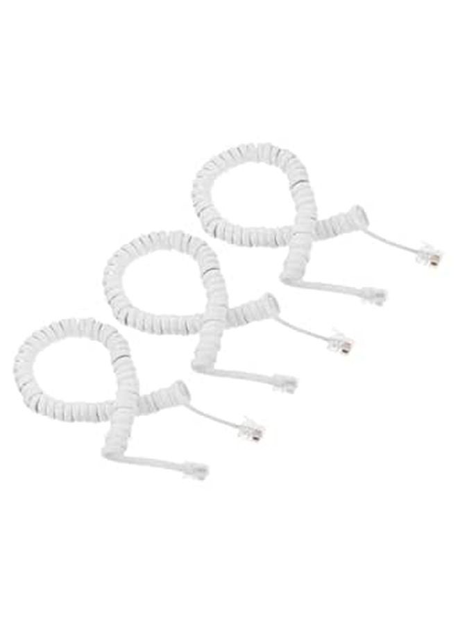 3 Pack Coiled Telephone Cord Set Stretchable Spring Design Anti Tangle Receiver Cable - Image 1