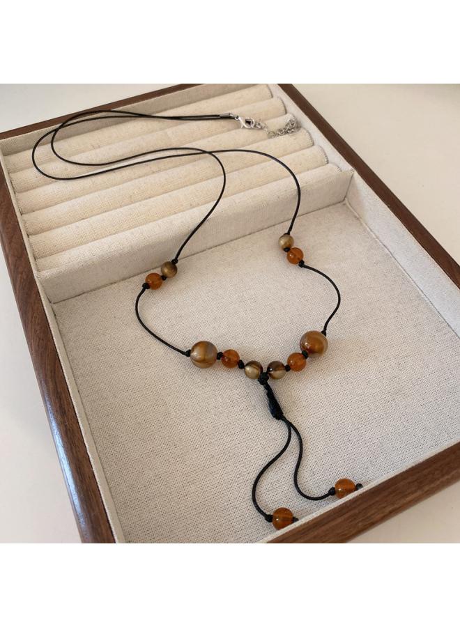 New Chinese Style Real Gold Electroplated Lotus Fan Necklace Fashionable Elegant Clavicle Chain Retro Light Luxury High-end Necklace For Women 