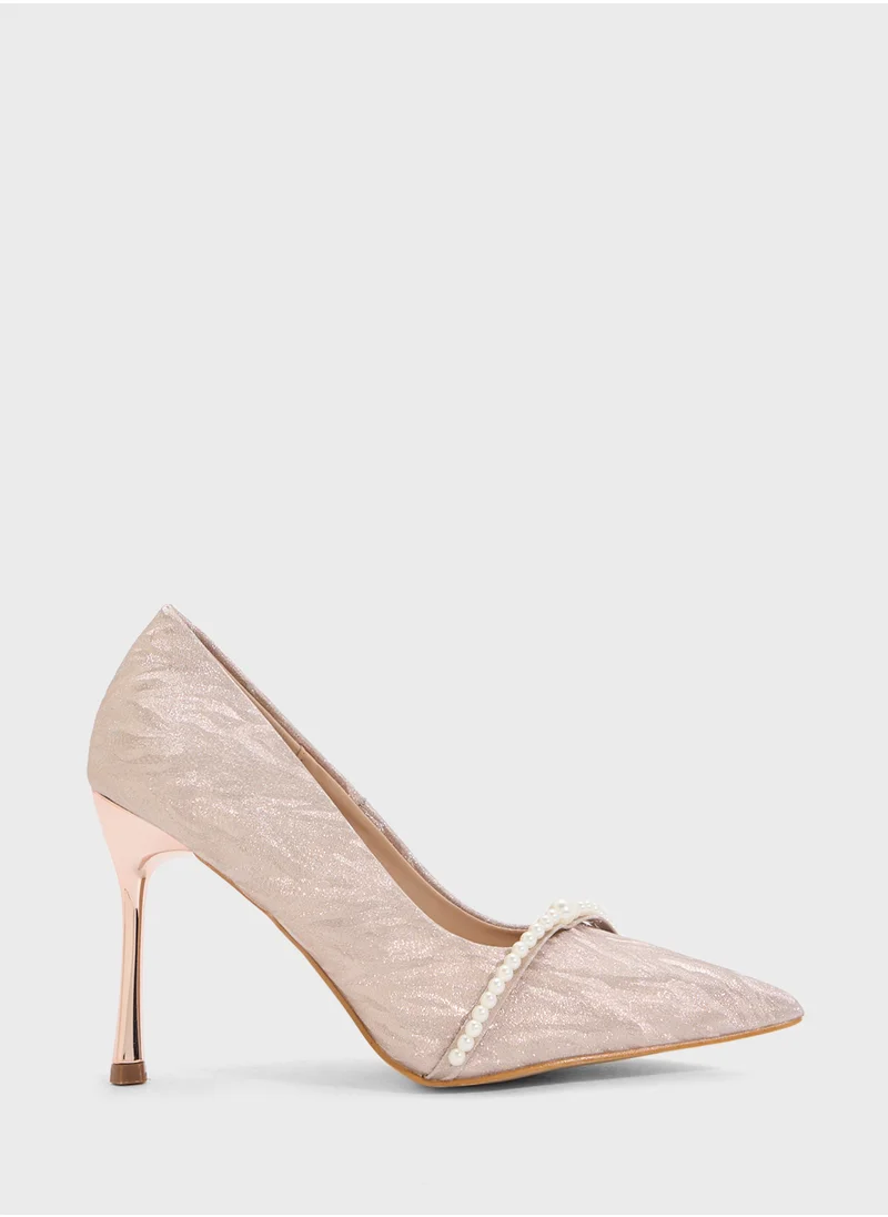 ELLA Glitter Heeled Pump