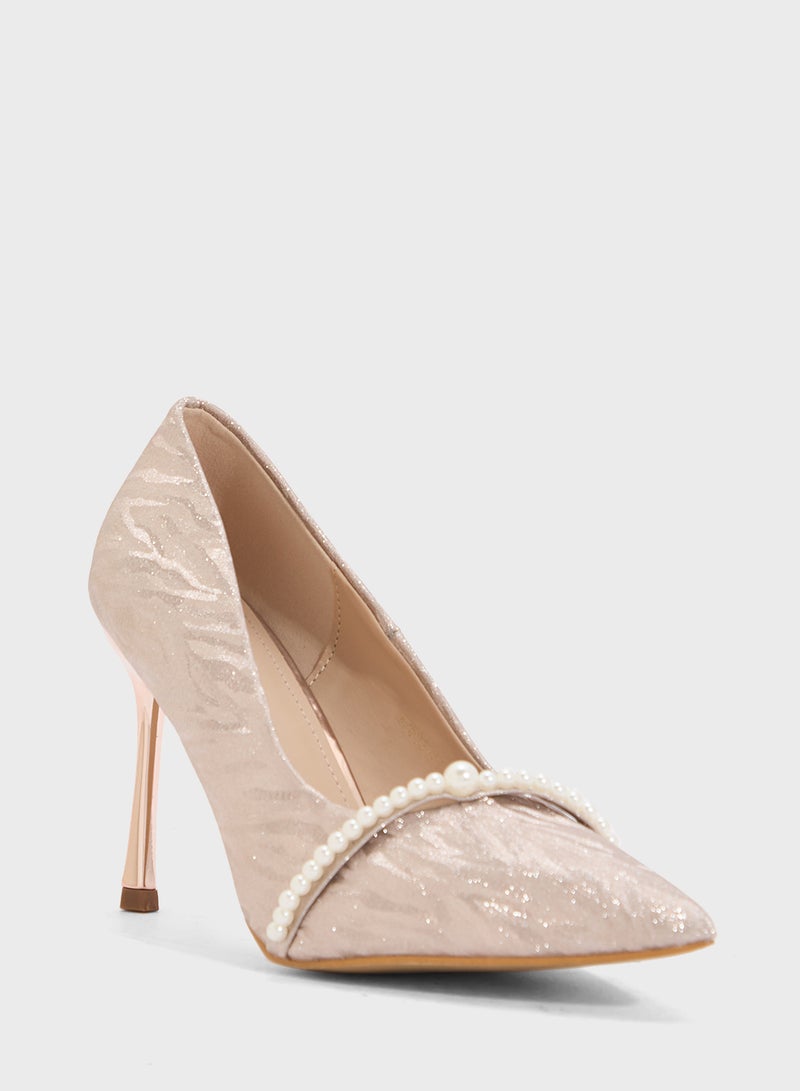 ELLA Glitter Heeled Pump  - Image 2