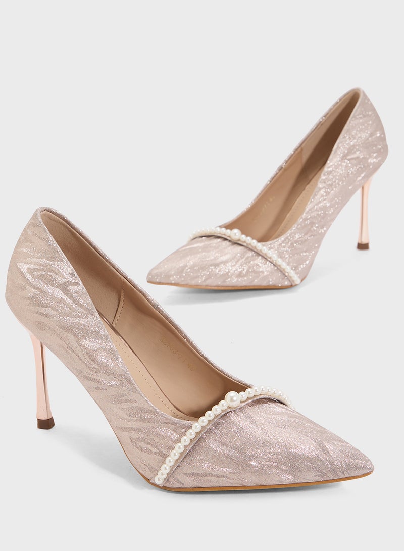 ELLA Glitter Heeled Pump  - Image 4