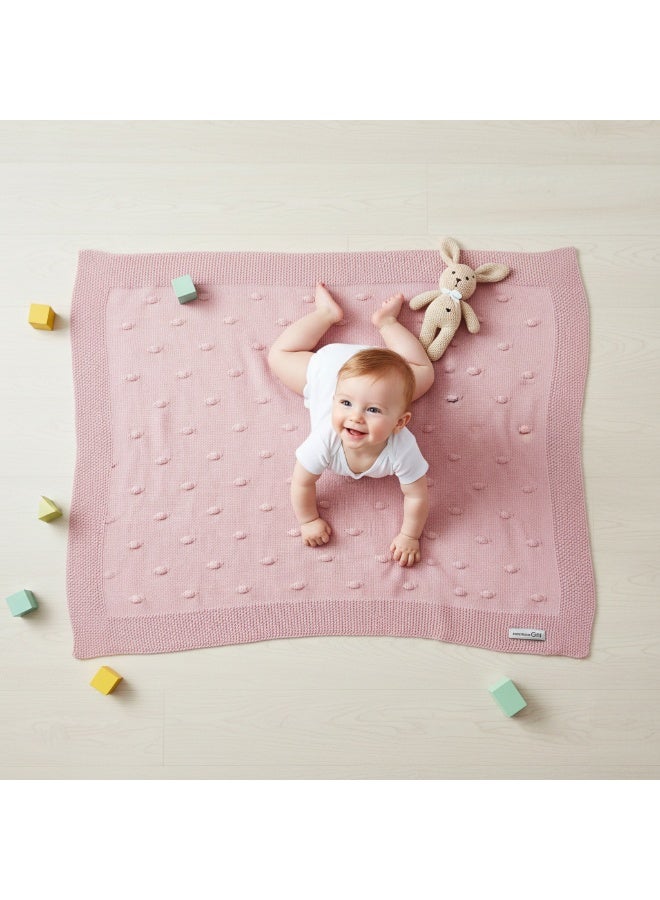 Mamas Gift Pink Knitted Blanket Baby Blanket Knitted with Knot; We Take Pride in Creating Beautifully Designed Products with Gorgeous Colours and Patterns That Both Parents and Children Will Love. - Image 5