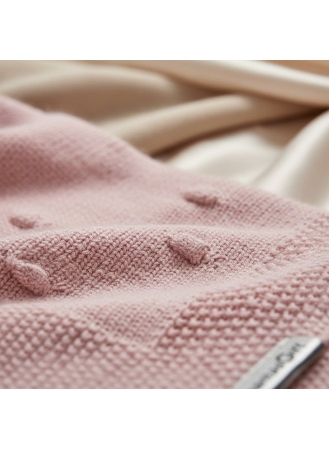 Mamas Gift Pink Knitted Blanket Baby Blanket Knitted with Knot; We Take Pride in Creating Beautifully Designed Products with Gorgeous Colours and Patterns That Both Parents and Children Will Love. - Image 4
