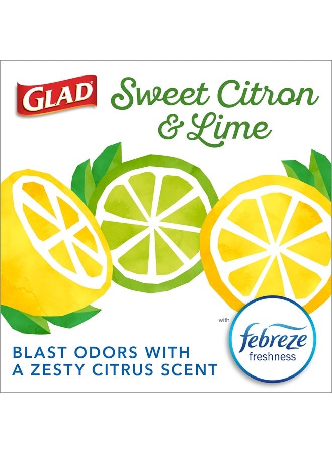Glad أكياس القمامة، أكياس القمامة الصغيرة ذات السحب OdorShield - فبرزي سويت سيترو وليمون - 4 جالون - 80 قطعة - Image 3