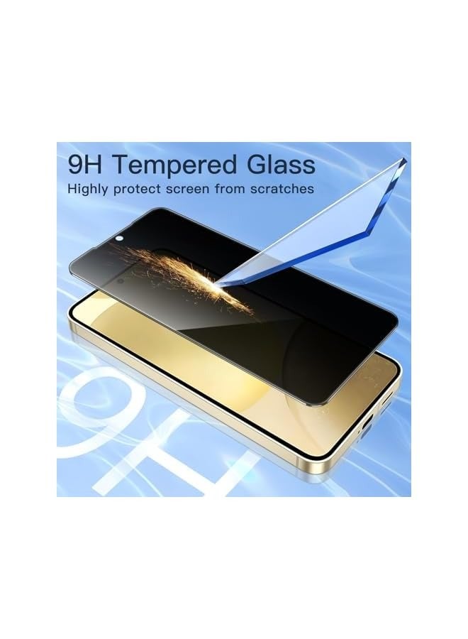 Jetech Privacy Screen Protector for Galaxy S24 5G 6.2-Inch, Anti-Spy Tempered Glass Film, Fingerprint ID Compatible, 2-Pack - Image 5