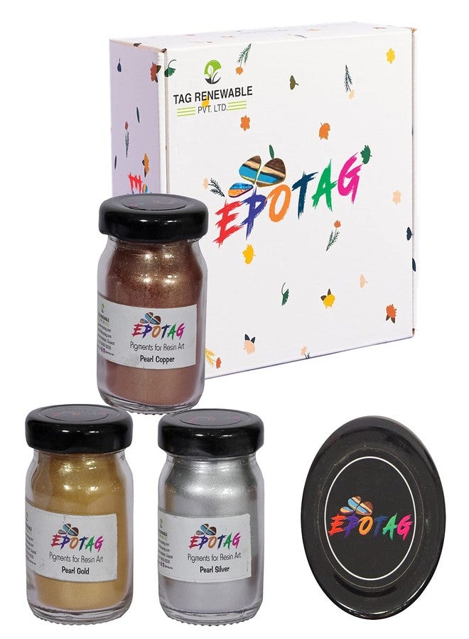 EPOTAG Pearl Fine Resin Pigment Powder - Shimmer Color for Epoxy Resin & Crafts (Pearl Mini) Combo (20 gms each) - Image 2