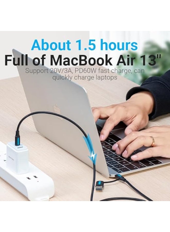 Vention USB 2.0 C&USB-A Male to USB-C Male Cable 0.5M Black PVC Type - Image 3