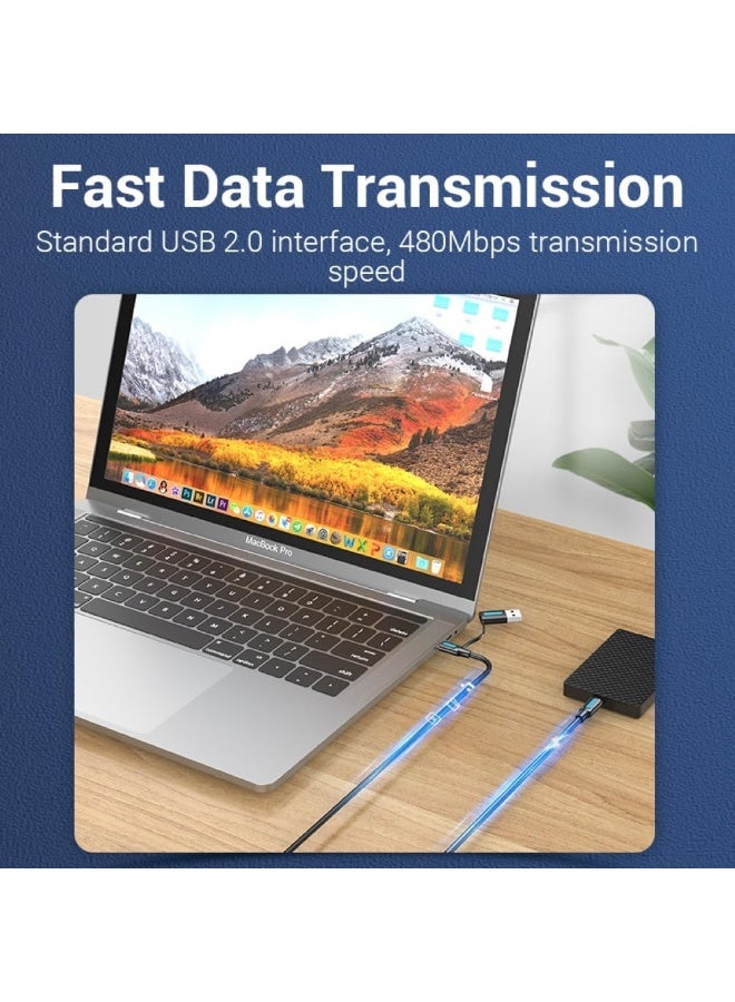 Vention USB 2.0 C&USB-A Male to USB-C Male Cable 0.5M Black PVC Type - Image 4