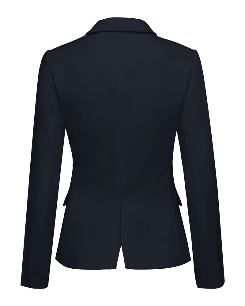 LookbookStore Women Work Blazer Jacket Casual Navy Blue Notched Lapel Plus Size Blazer Jacket Suit Plus Size Womens Blazers for Work Professional Suit Jackets Women XXL 20 22 - Image 2