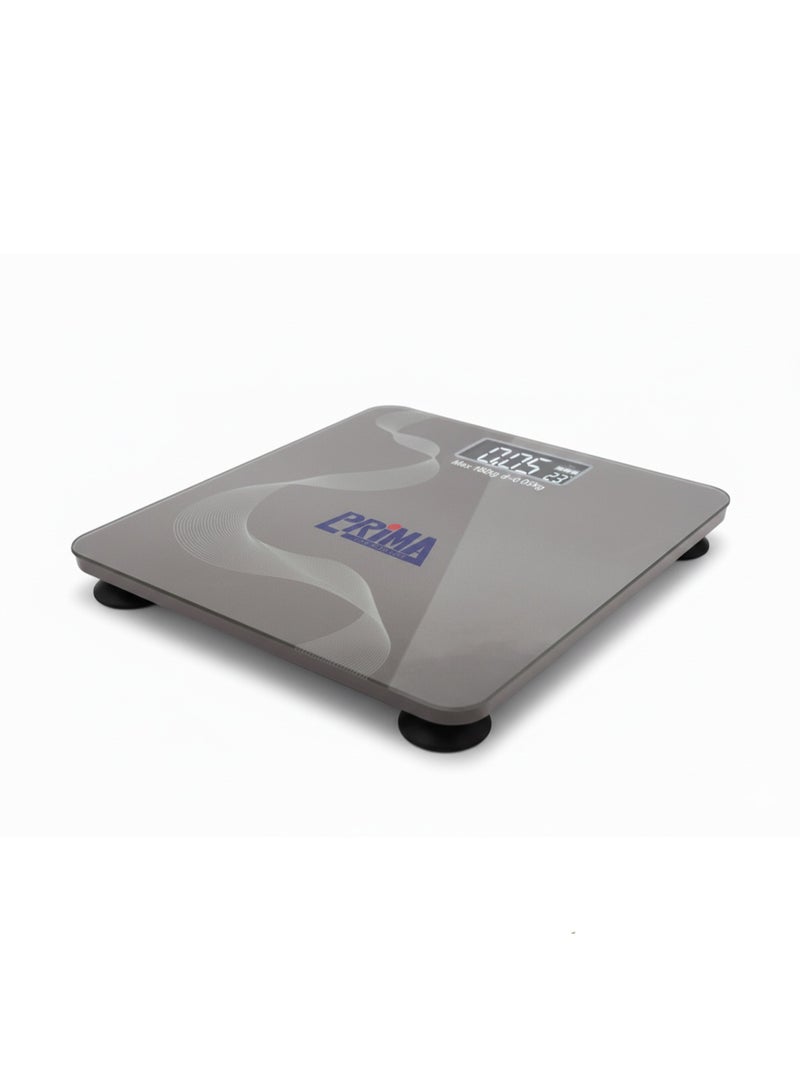 PRIMA Professional digital bathroom scale for highly accurate weight measurement, with tempered glass and an easy-to-read electronic display. - Image 1