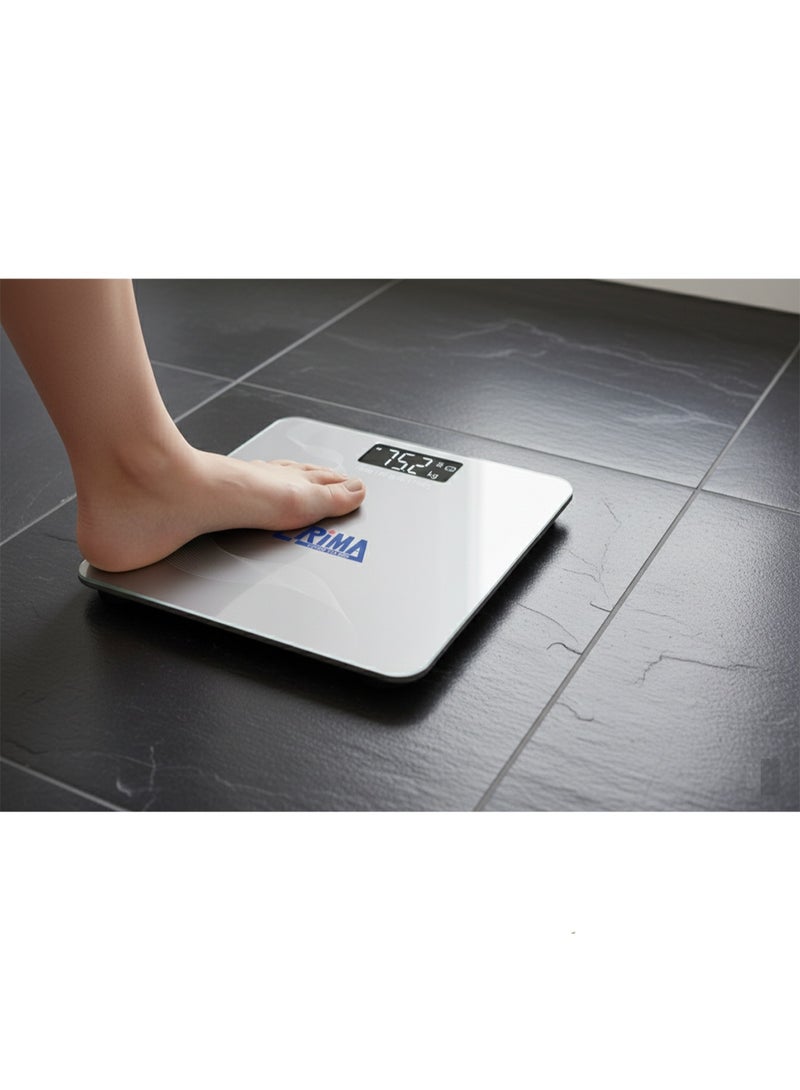 PRIMA Professional digital bathroom scale for highly accurate weight measurement, with tempered glass and an easy-to-read electronic display. - Image 2