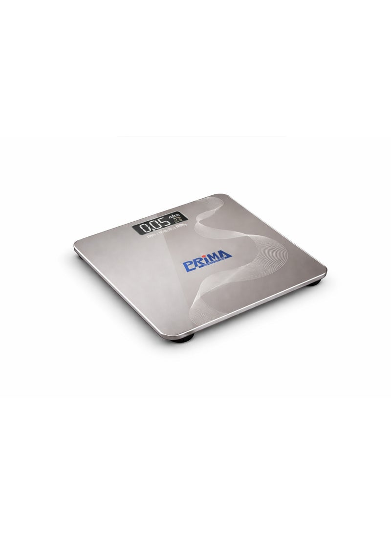 PRIMA Professional digital bathroom scale for highly accurate weight measurement, with tempered glass and an easy-to-read electronic display. - Image 4
