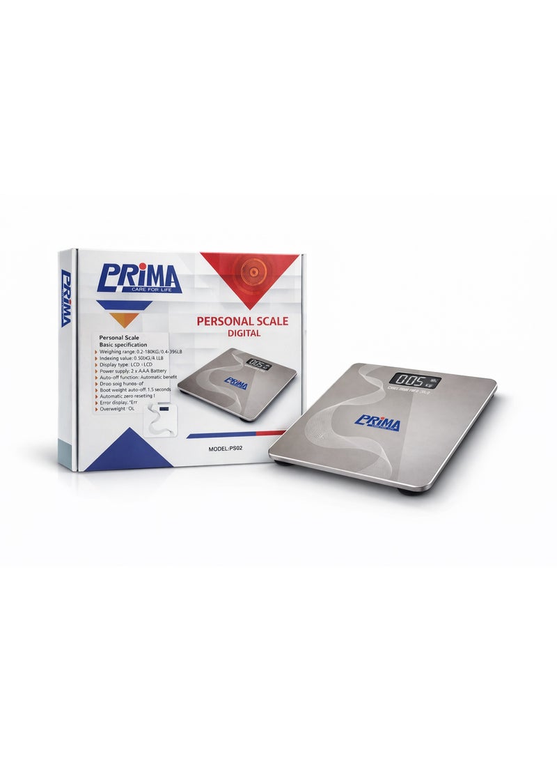 PRIMA Professional digital bathroom scale for highly accurate weight measurement, with tempered glass and an easy-to-read electronic display. - Image 5