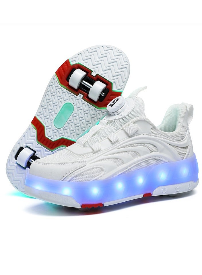Loquat New Four-Wheel Skate Shoe Luminous Pulley Shoes