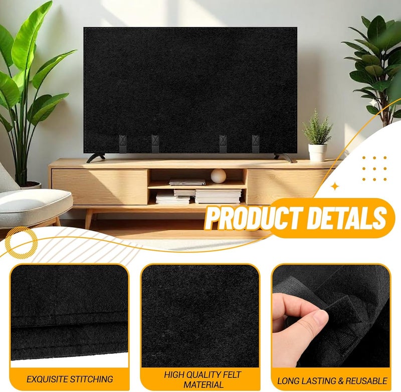 EcoBrisa TV Moving Cover for 60-65in Flat Screen TV Heavy Duty Felt Screen Protector Anti-Scratch with Bottom Strap During House Moving,Storing, Painting or Home Renovation Packing Cushioning Supplies - Image 3