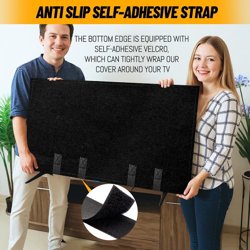 EcoBrisa TV Moving Cover for 60-65in Flat Screen TV Heavy Duty Felt Screen Protector Anti-Scratch with Bottom Strap During House Moving,Storing, Painting or Home Renovation Packing Cushioning Supplies - Image 5