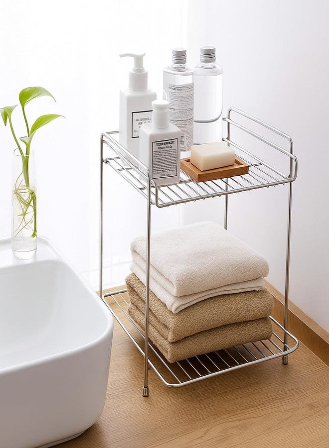 GLOCY 2-Tier Stainless Steel Desk Organizer, File Document Holder, Paper Storage Rack, Multipurpose Home and kitchen Organizer(silver) - Image 5