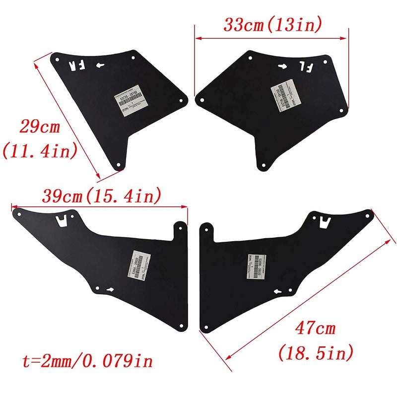 Generic XUKEY Fender Liners Splash Shield for Land Cruiser Prado J120 J150 120 150 Apron Seal Skirt Mud Flaps Guards Mudflaps Mudguards 53735-35150 53736-35150 53886-35020 W/Clips 9046710186  - Image 2
