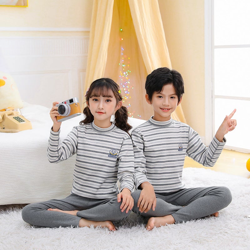 Homewear Children'S Cotton Autumn Clothes Suit Girls Soft Underwear Medium And Big Children Breathable Boys Cute Comfortable Base - Image 5