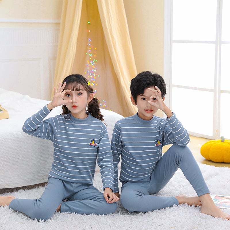 Homewear Children'S Cotton Autumn Clothes Suit Girls Soft Underwear Medium And Big Children Breathable Boys Cute Comfortable Base - Image 2