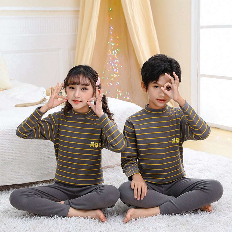 Homewear Children'S Cotton Autumn Clothes Suit Girls Soft Underwear Medium And Big Children Breathable Boys Cute Comfortable Base - Image 1