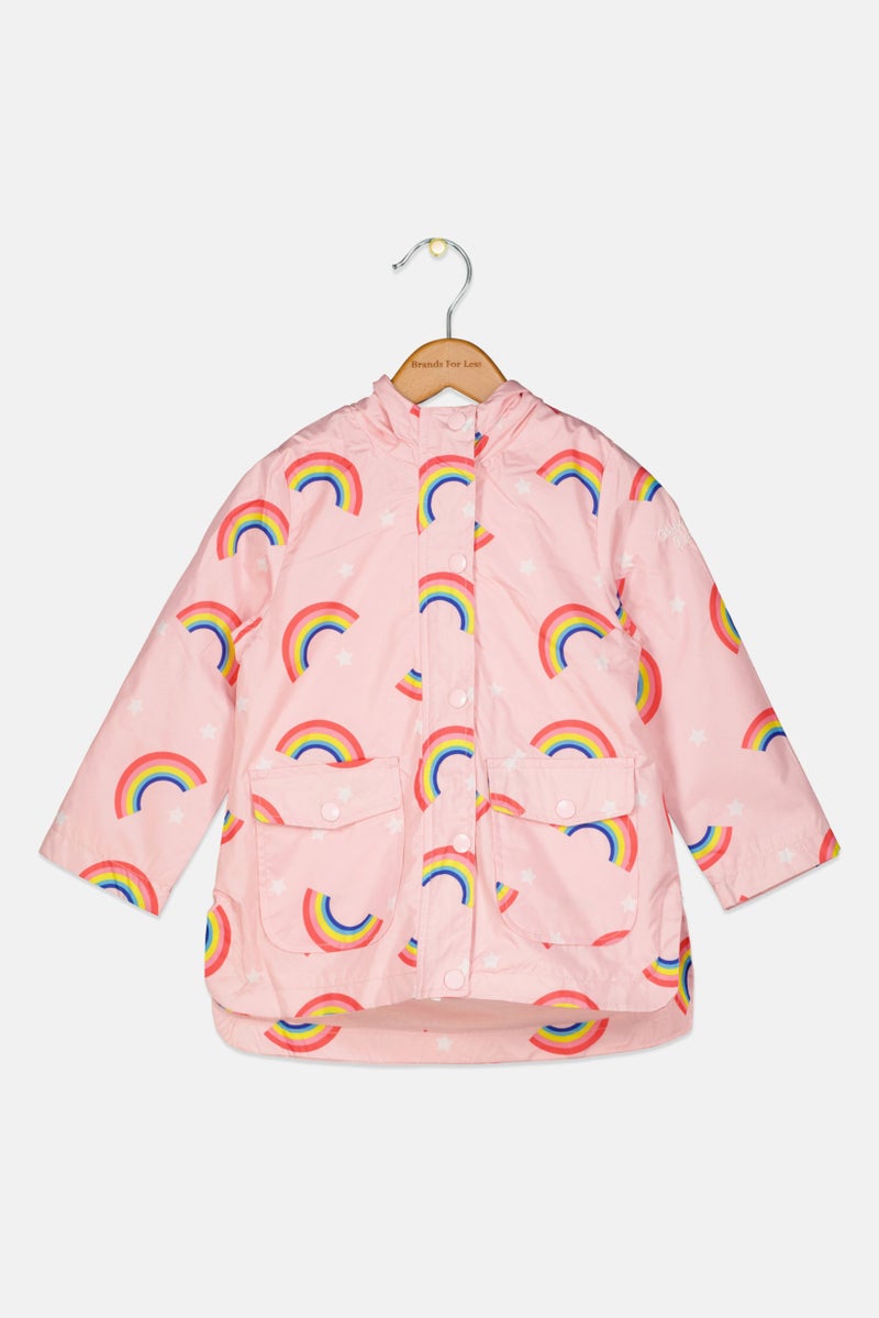 OSHKOSH B'gosh Toddlers Girl Allover Print Rain Jacket, Pink Combo - Image 1