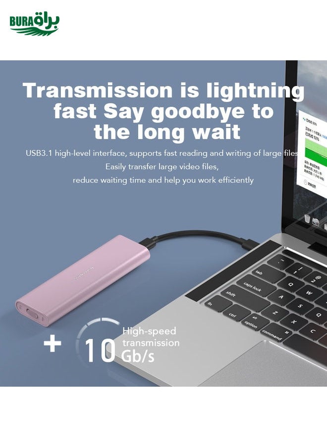 BURAQ Blueendless M2815SN M.2 Dual Protocol Type-C 3.1 Mobile Hard Disk Box Laptop External SSD(Gray)  - Image 4