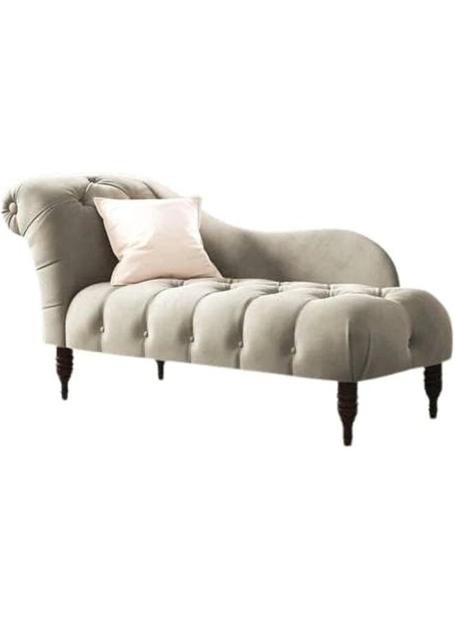 Generic Elegant Velvet Tufted Chaise Lounge  Traditional Deewan for Luxurious Living Spaces (Grey)  - Image 1