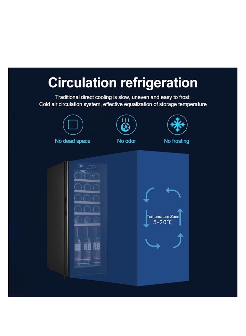 Vparty 23-Bottle Refrigerator with Professional Compressor, Stainless Steel & Tempered Glass,  Freestanding for Home, Kitchen, or Office (66L Capacity) - Image 2