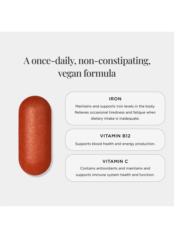 JSHealth مكملات الحديد + للفيتامينات لدعم الطاقة - أقراص نقص الحديد مع فيتامين C وفيتامين B12 - بدون غثيان - (30 قرص) - Image 4