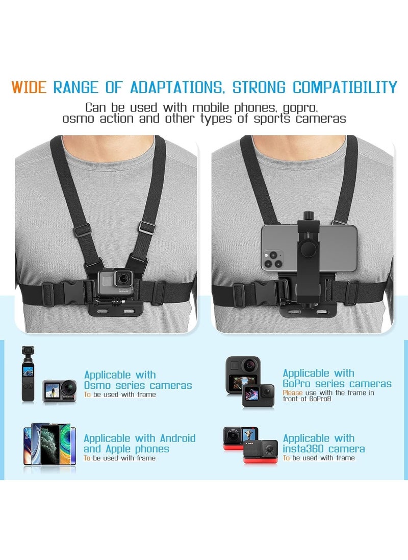 Generic Mobile Phone Chest Strap Mount GoPro Chest Harness Holder for VLOG/POV, with iPhone 15 14 13 Pro Max Plus,Samsung,GoPro Hero 9, 8, 7, 6, 5,OSMO Action, AKASO,Action Camera and Cell Phones (4 to 7in)  - Image 5