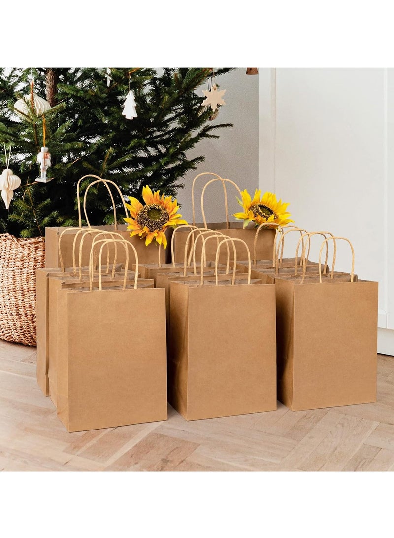 Arabest 100Pcs Paper Bags, 8x4.75x10.5cm Gift Bags, Shopping Bags, Kraft Bags, Retail Bags, Banquet Bags, Brown Paper Bags with Handles, Suitable for Gift Giving - Image 2