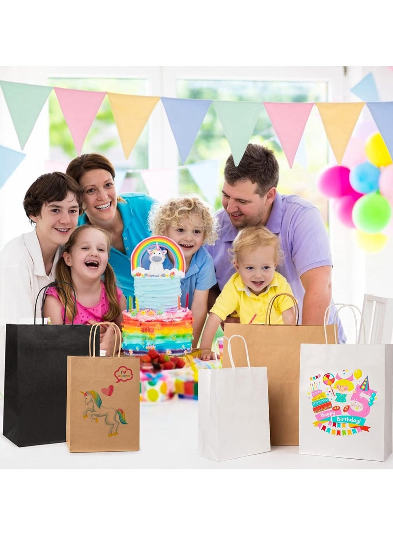 Arabest 100Pcs Paper Bags, 8x4.75x10.5cm Gift Bags, Shopping Bags, Kraft Bags, Retail Bags, Banquet Bags, Brown Paper Bags with Handles, Suitable for Gift Giving - Image 5