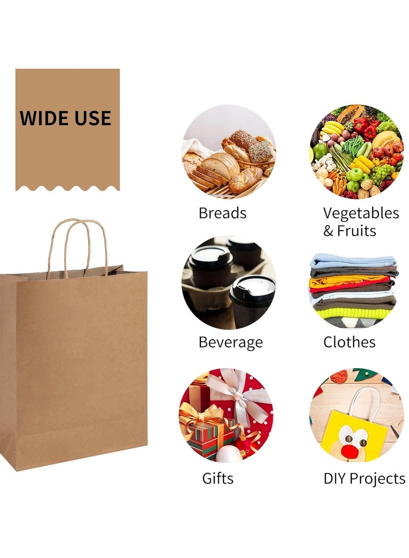 Arabest 100Pcs Paper Bags, 8x4.75x10.5cm Gift Bags, Shopping Bags, Kraft Bags, Retail Bags, Banquet Bags, Brown Paper Bags with Handles, Suitable for Gift Giving - Image 3
