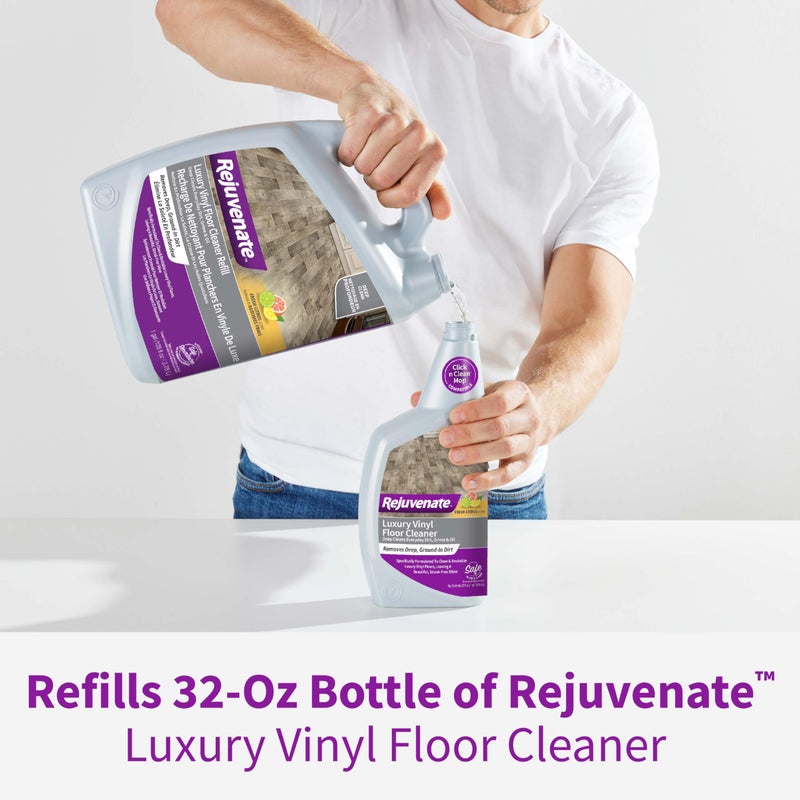 Rejuvenate Luxury Vinyl Floor Cleaner Refill, 1 Gallon, Gently Cleans and Revitalizes Luxury Vinyl Floors - Image 3