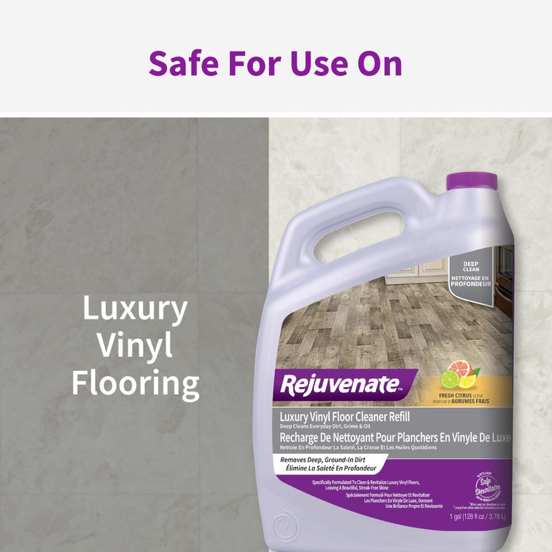 Rejuvenate Luxury Vinyl Floor Cleaner Refill, 1 Gallon, Gently Cleans and Revitalizes Luxury Vinyl Floors - Image 4