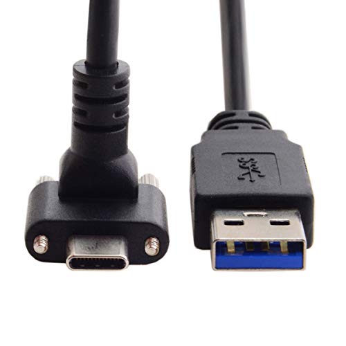 JSER Down Up Angled USB 31 TypeC Dual Screw Locking to Standard USB30 Data Cable 90 Degree Compatible for Camera - Image 1