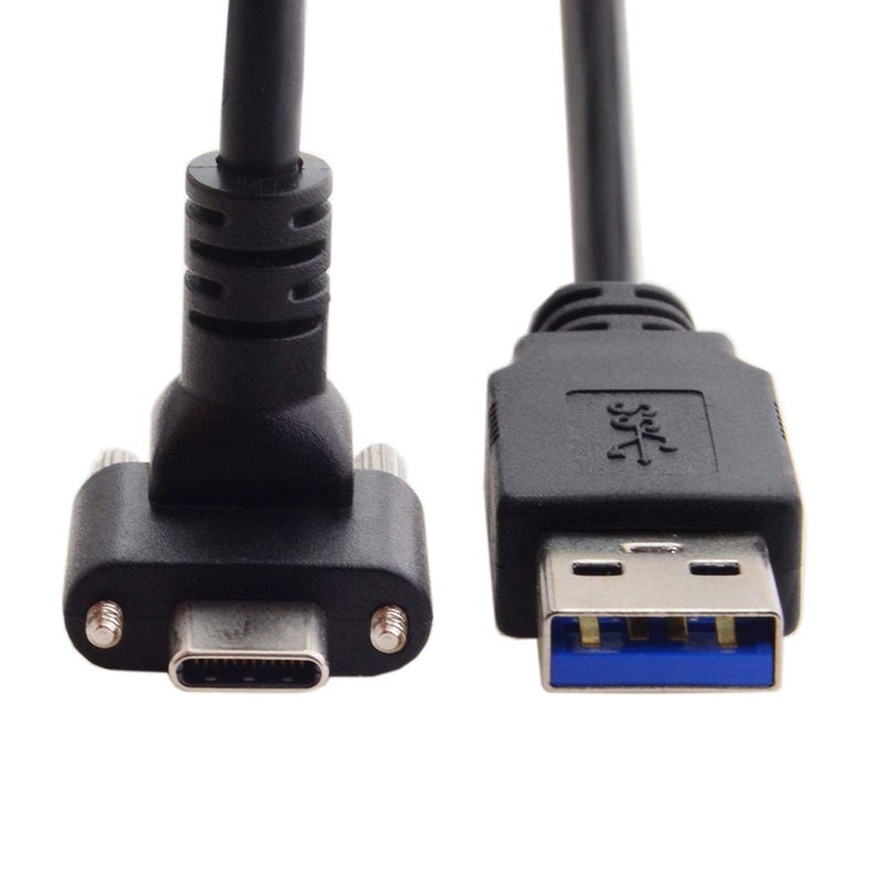 JSER Down Up Angled USB 31 TypeC Dual Screw Locking to Standard USB30 Data Cable 90 Degree Compatible for Camera - Image 2