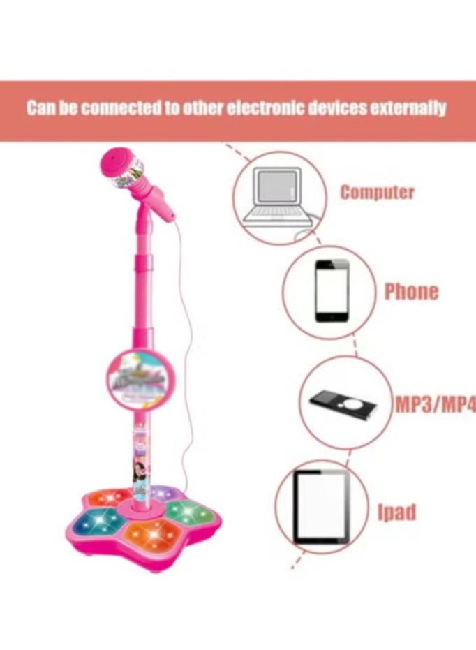 Kids Microphone Toy with Stand, Enhanced Connectivity for MP3, Mobile Phone, Karaoke Machine for Kids,Birthday Gift for Girls and Boys | Toy for Kids Ages 4, 5, 6, 7, 8+ Years Old (Pink) - Image 4