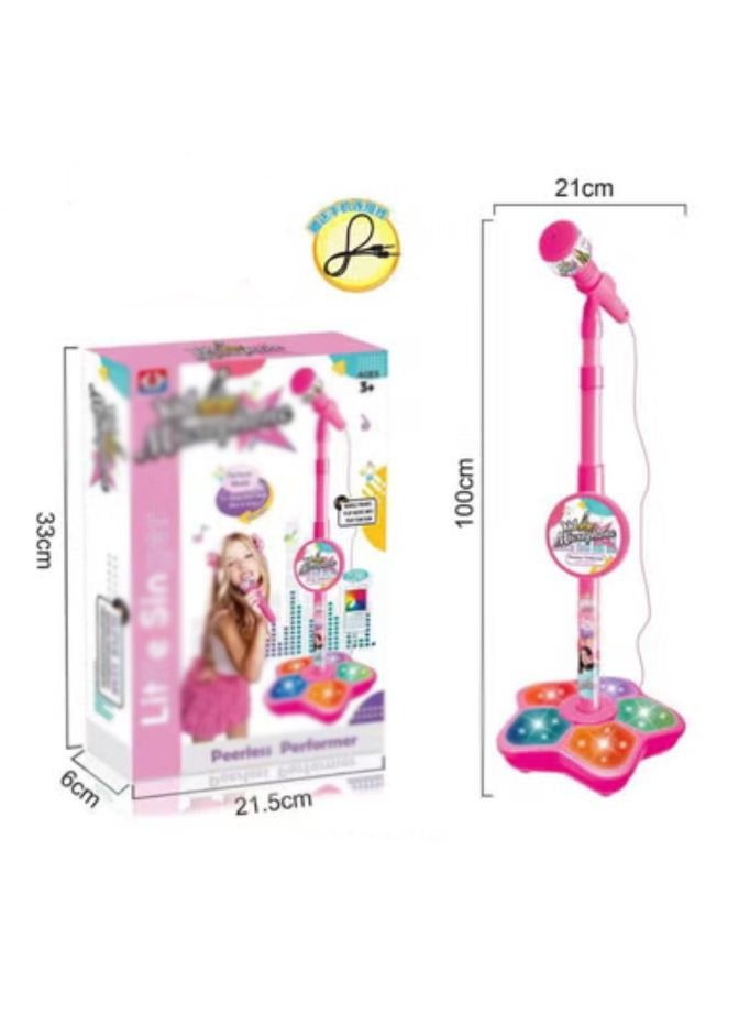 Kids Microphone Toy with Stand, Enhanced Connectivity for MP3, Mobile Phone, Karaoke Machine for Kids,Birthday Gift for Girls and Boys | Toy for Kids Ages 4, 5, 6, 7, 8+ Years Old (Pink) - Image 5
